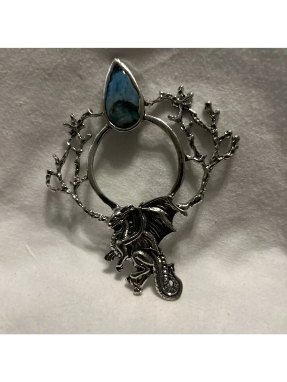 Celtic Blue Dragon Hair Pin Metal Flying Mythical Methodology Dragon